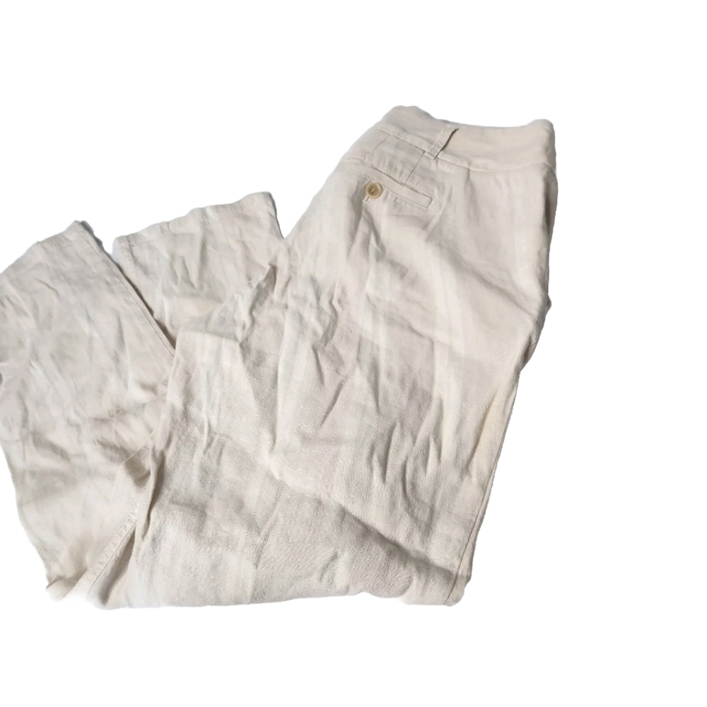 Loft White Linen Pants Ann T 6 Marisa